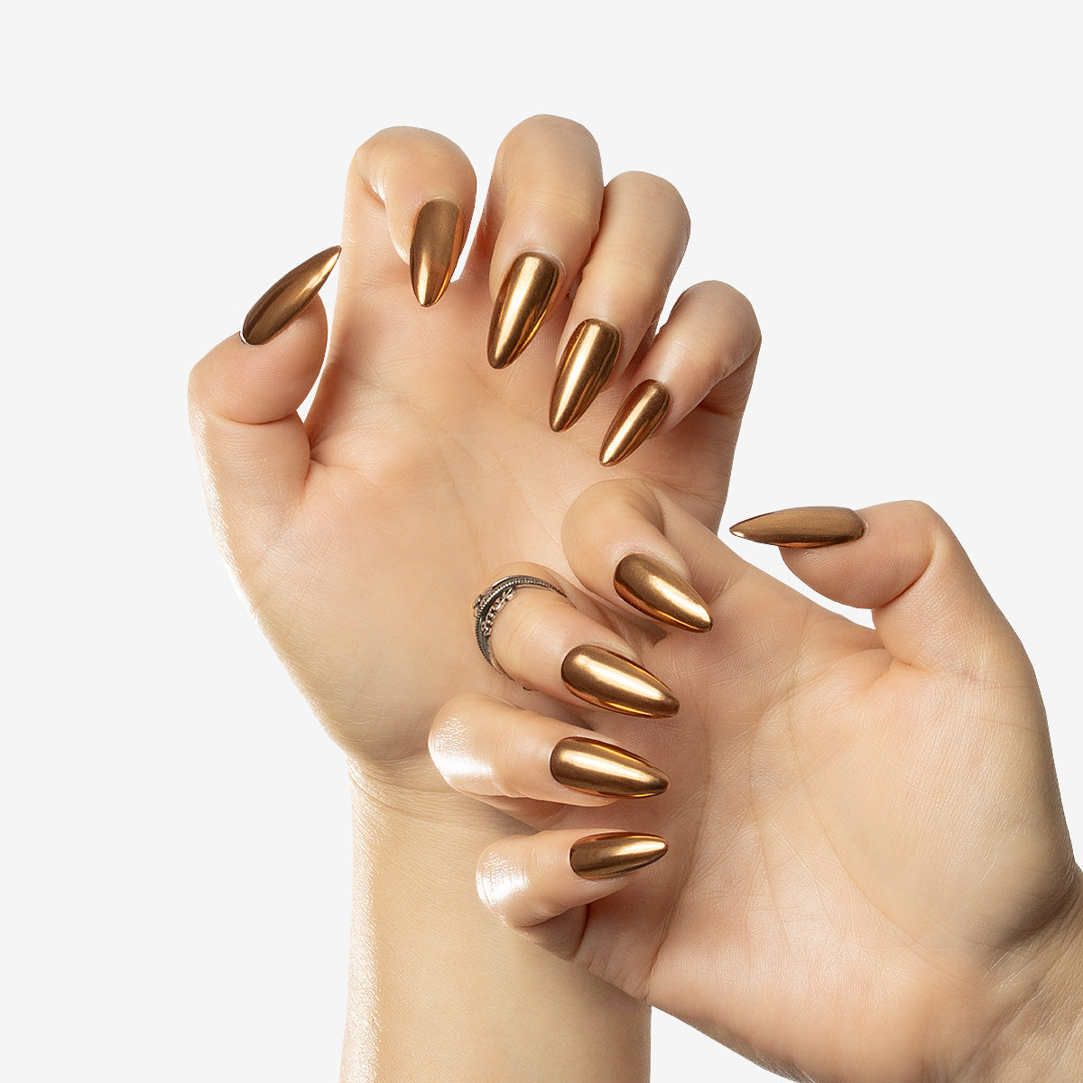 Radiant Gold Stiletto Press-On Nails