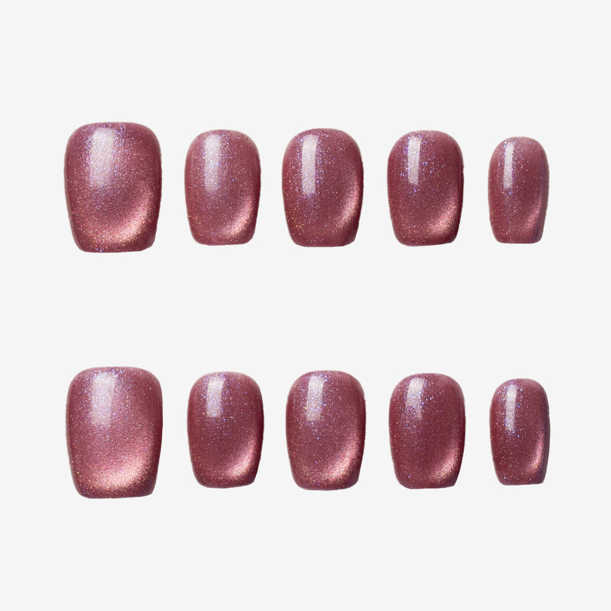 Ametrine Shimmer Round Press-On Nails