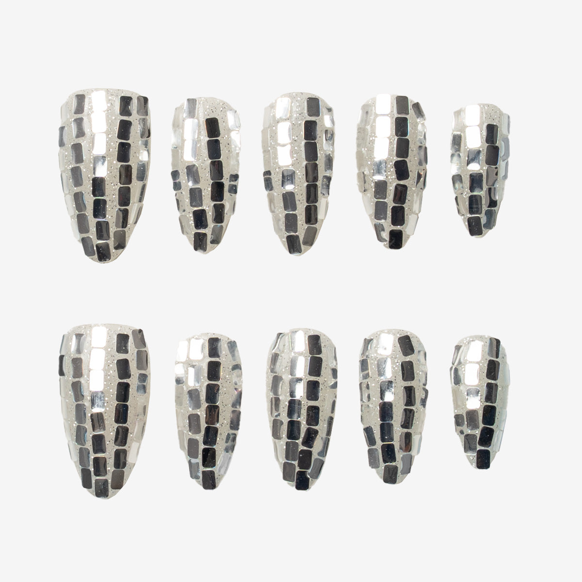 Vintage Disco Ball Stiletto Press-On Nails | Salon-Pro 10PCS