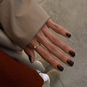 Chic Muted Blue & Warm Brown Fall Press On Nails 24PCS