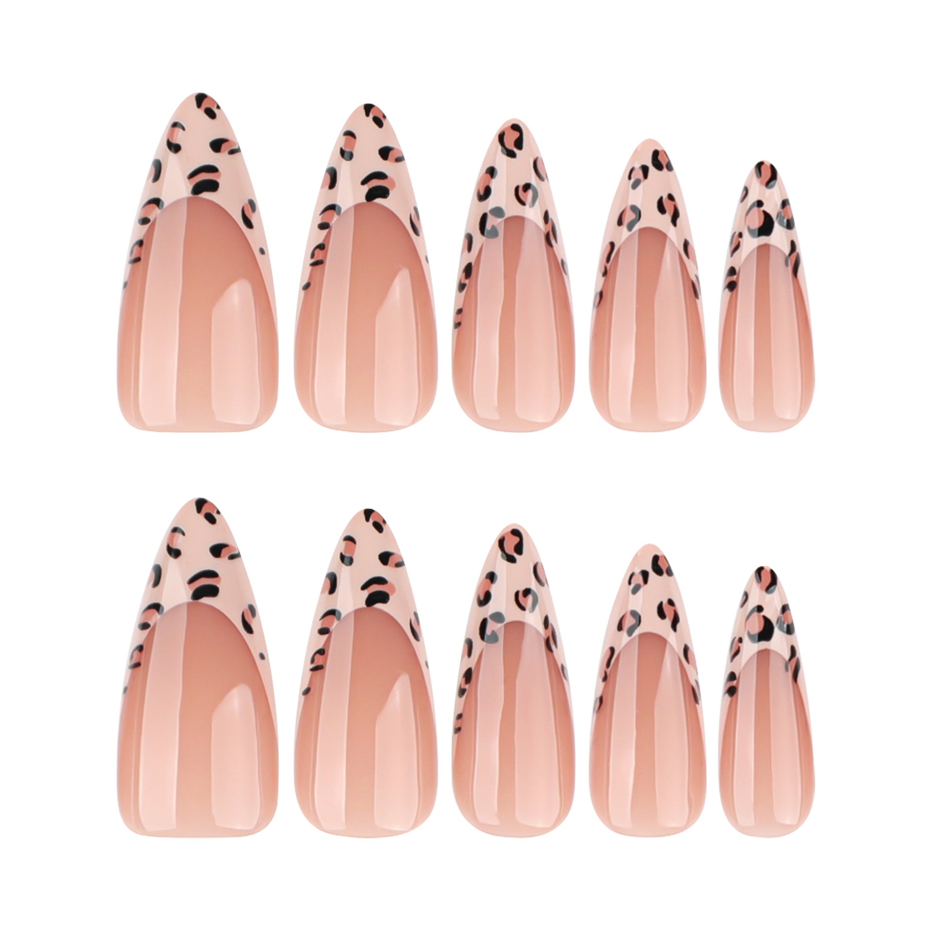 Dusty Pink French Leopard False Press On Nails 24PCS