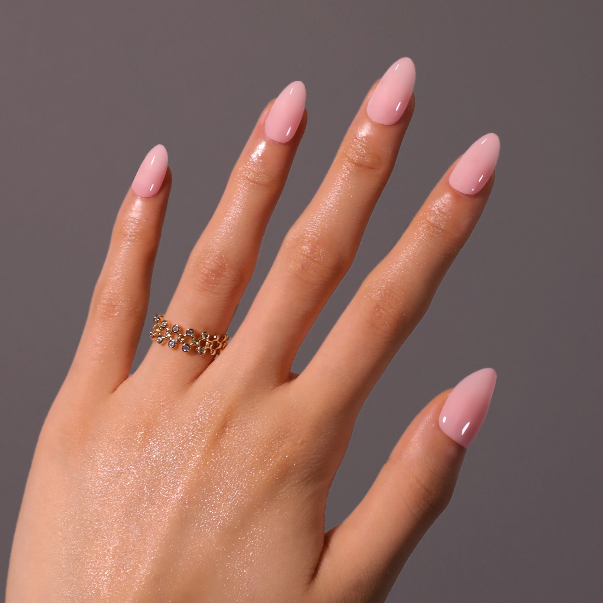 Premium Solid Pink Gel Press On Nails 24PCS