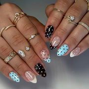 Trending Retro Spotted French Press On Nails 24PCS