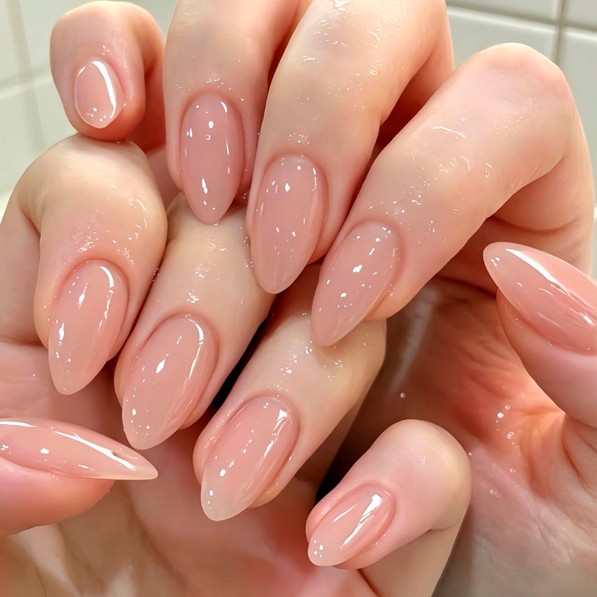 Everyday Clean Nude Short Almond Press On Nails | 24PCS