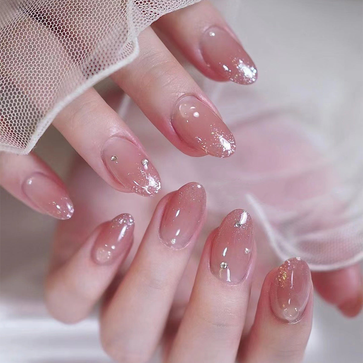 Soft Aesthetic Pink Press On Nails 24PCS