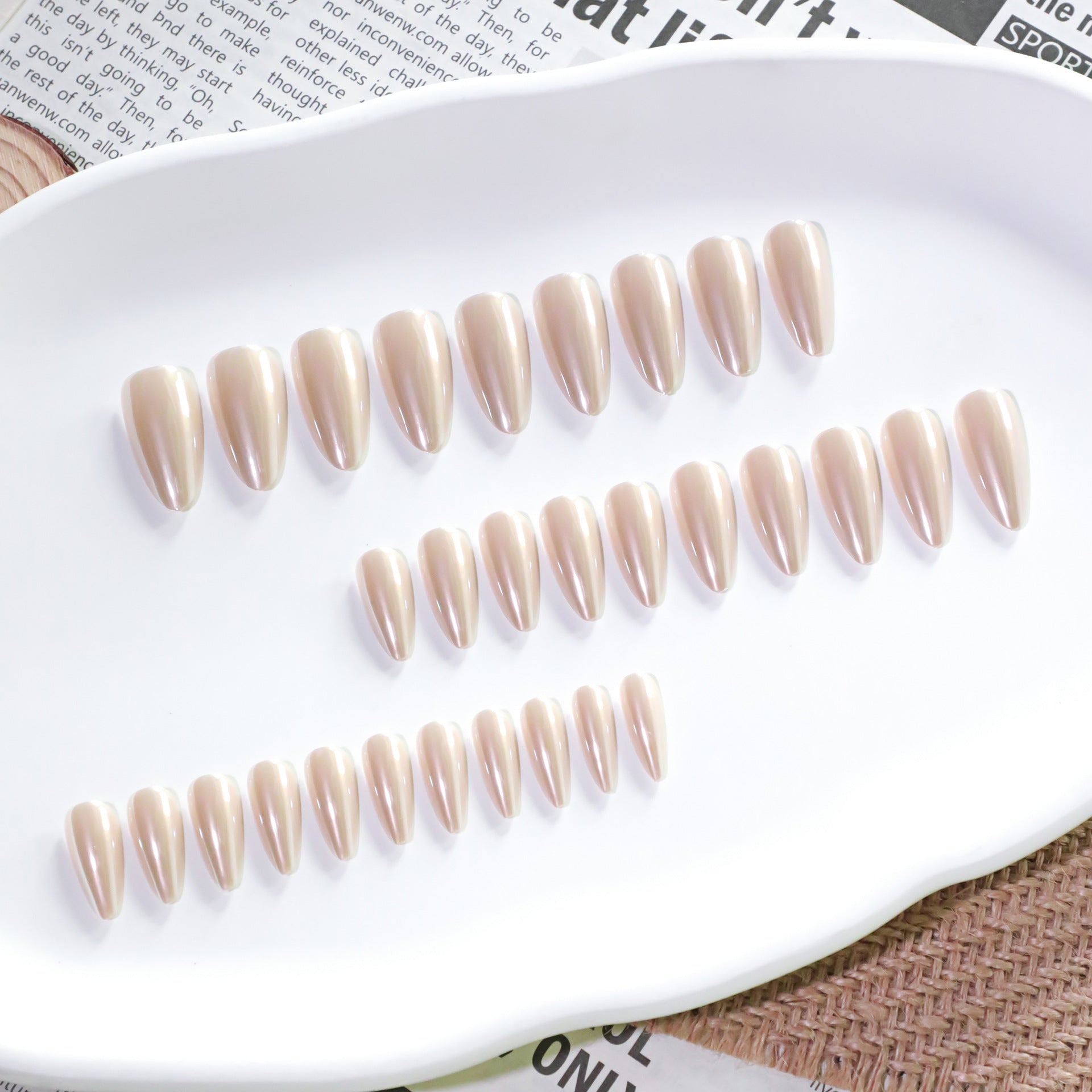Premium Reflective Chrome Press On Nails 24PCS