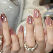 Minimalist Sparkly Cat Eye Press On Nails 24PCS