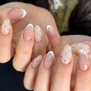 Chic White Polka Dot Press On Nails 24PCS
