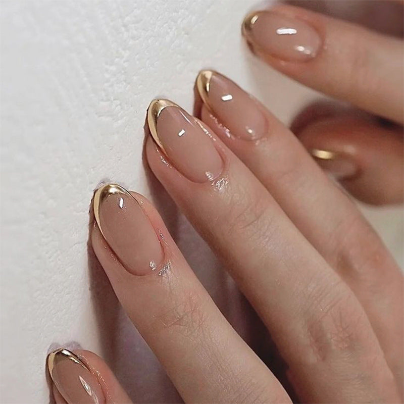 Elegant Nude Almond Press On Nails 24PCS