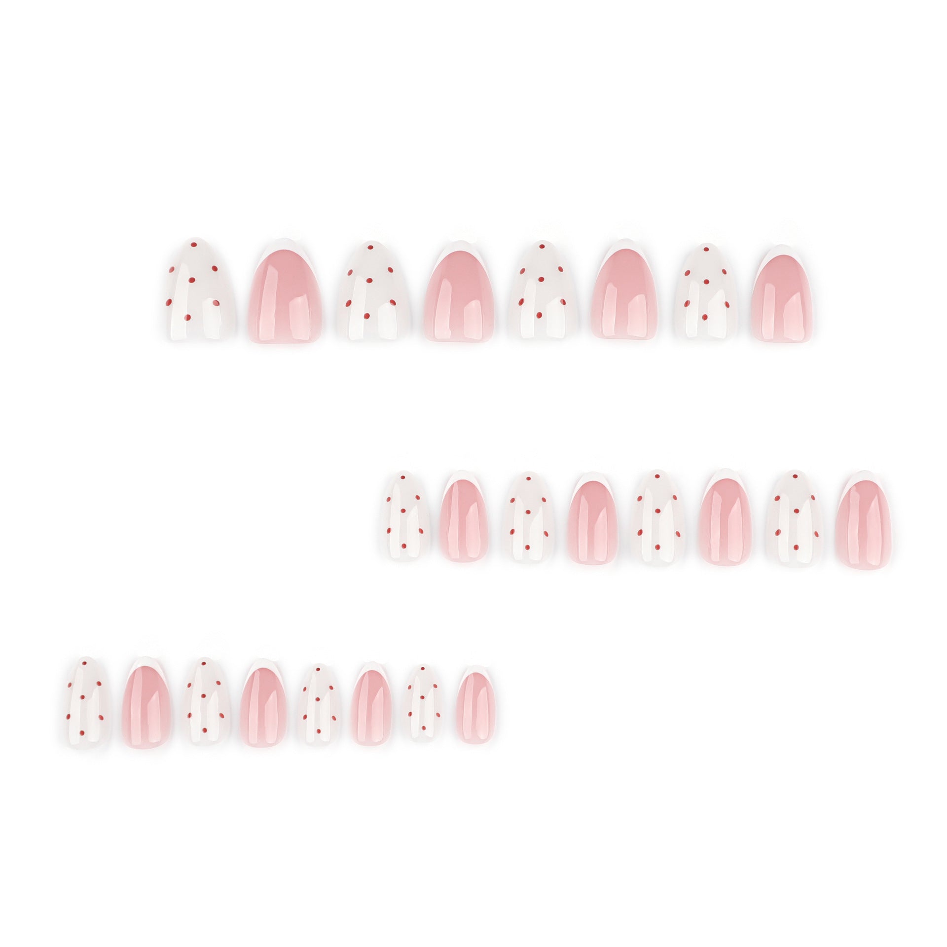 Chic White Polka Dot Press On Nails 24PCS