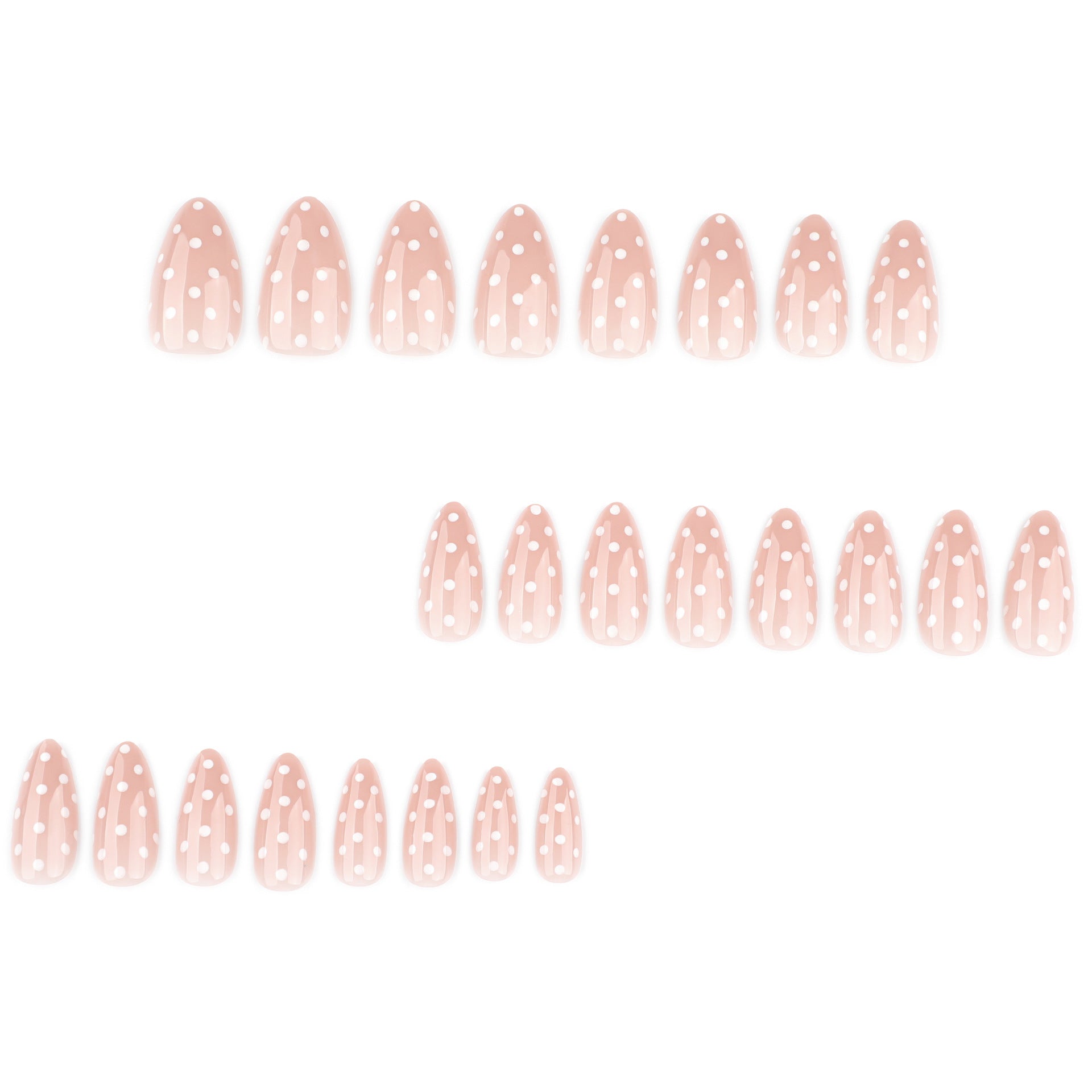 Elegant Dotted White French Press On Nails 24PCS