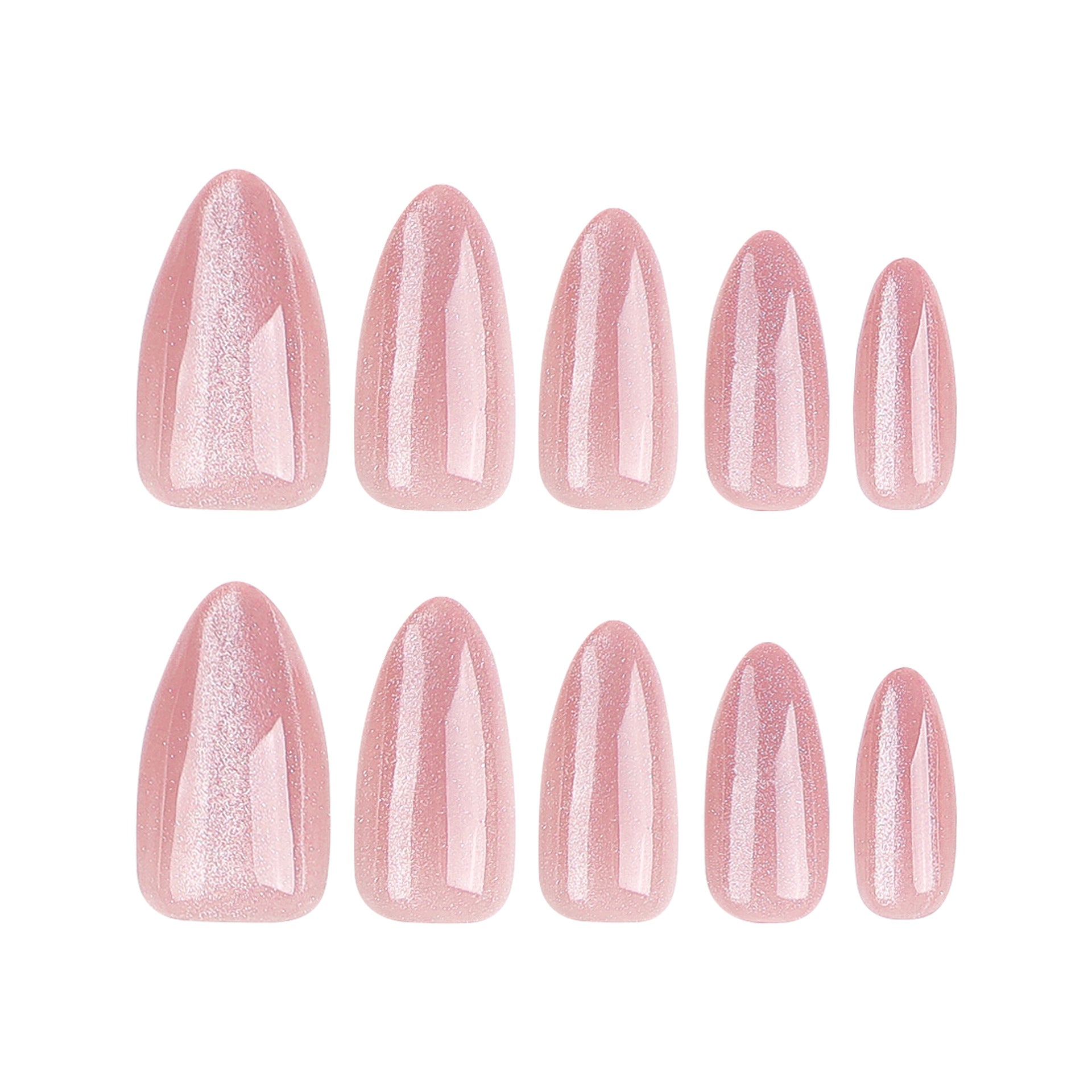 Girly Nude Pink Cat Eye Press On Nails 24PCS