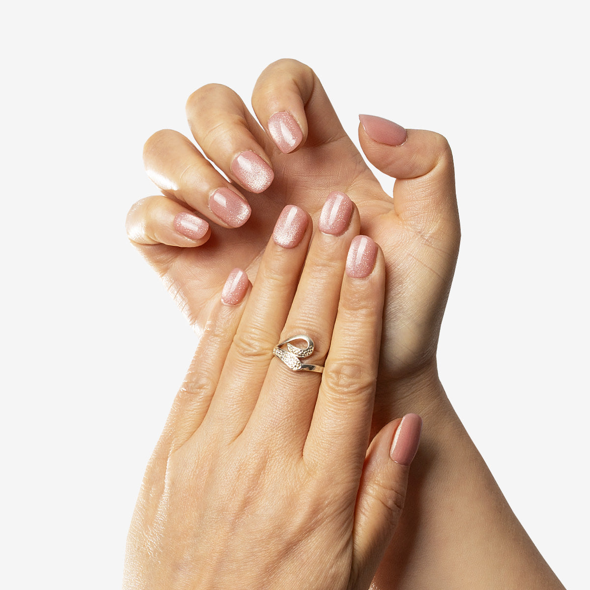 Rose Dusk Quartz Round Press-On Nails