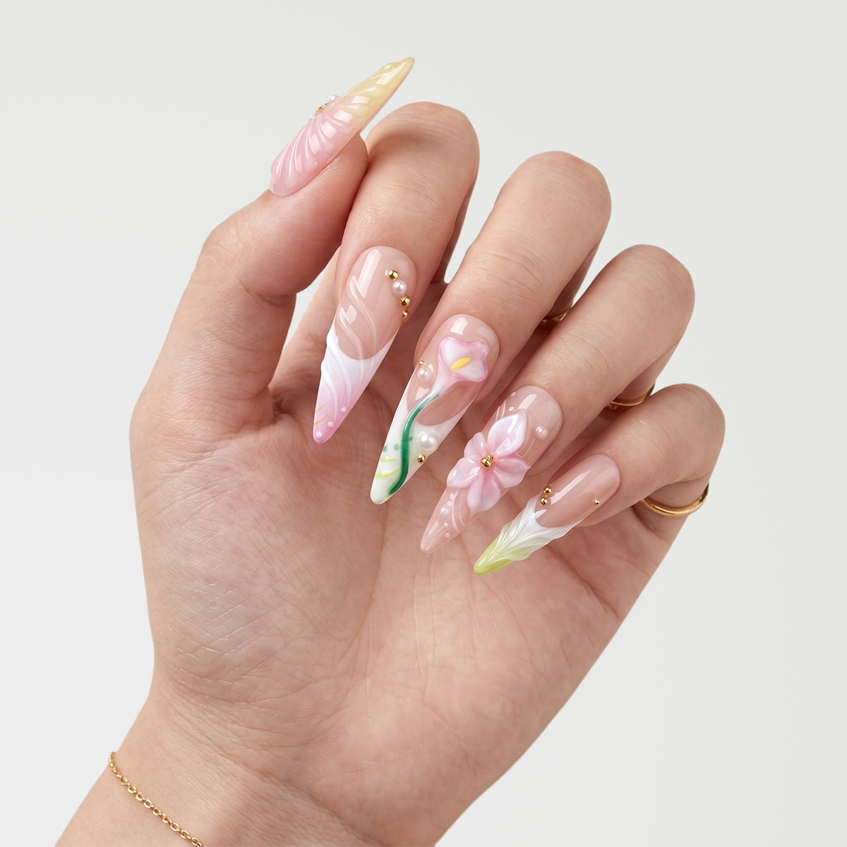 Ethereal Seashell & Botanical Press On Nails | 10PCS
