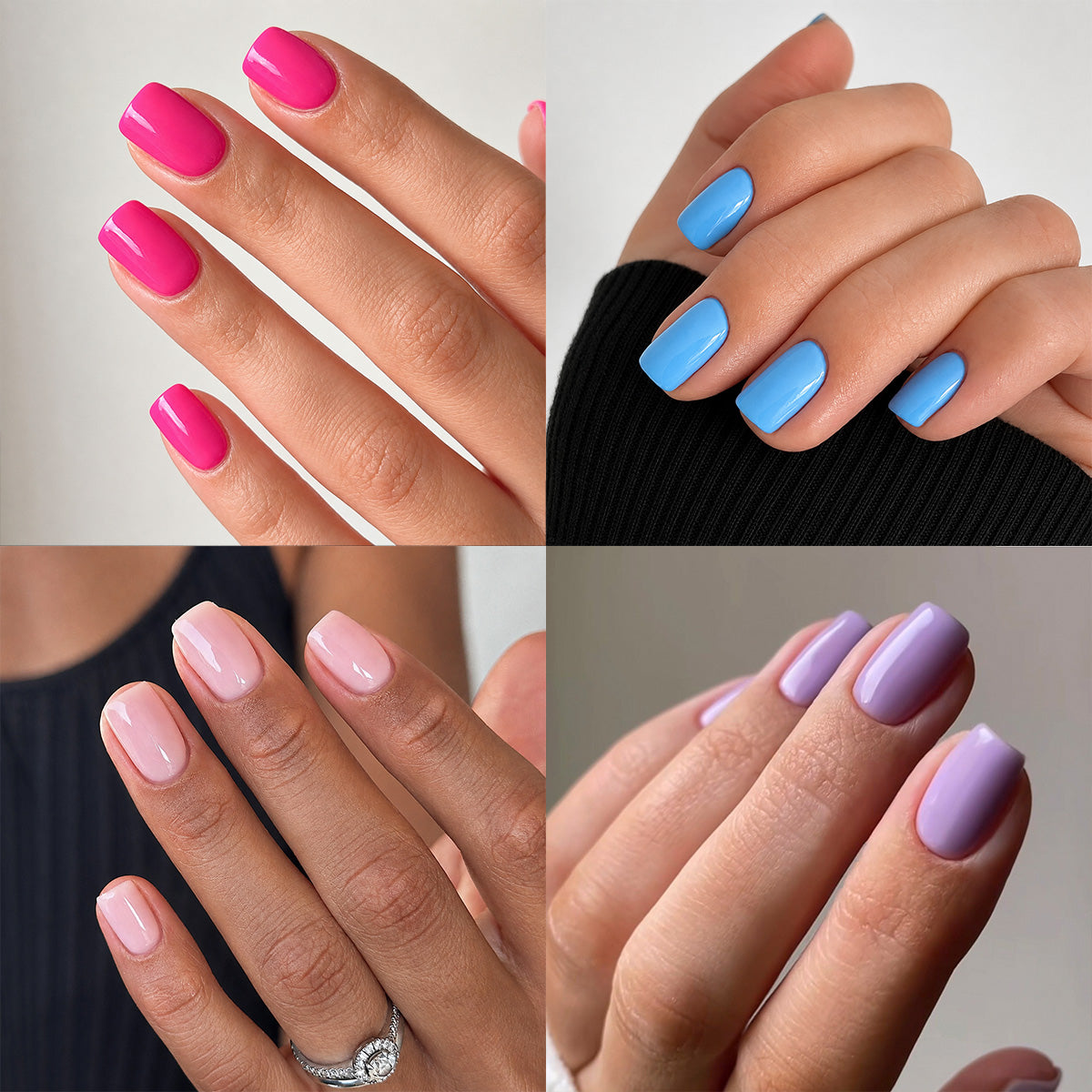 Color Pop Short Square Press On Nails 24PCS