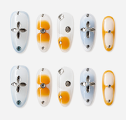 Summer Glow Orange Sparkle Press-On Nails | Salon-Pro 10PCS