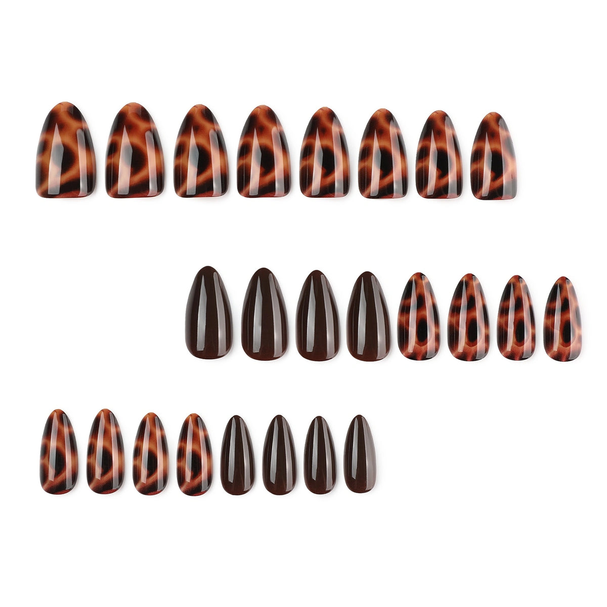 Cocoa Tortoise French Almond Press On Nails 24PCS