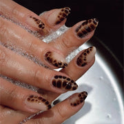 Mocha Leopard Grid Almond Press On Nails 24PCS