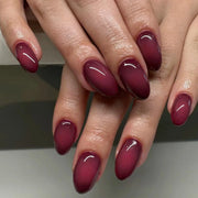Mulberry Velvet Aura Round Press On Nails 24PCS