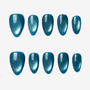 Midnight Ocean Glazed Almond Press-On Nails | Salon-Pro 10PCS