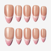 Blush Wave Almond Press-On Nails