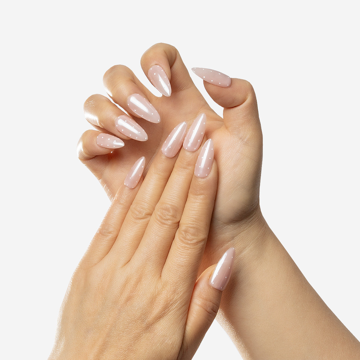 Chic Pearl Dot Almond Press-On Nails | Salon-Pro 10PCS