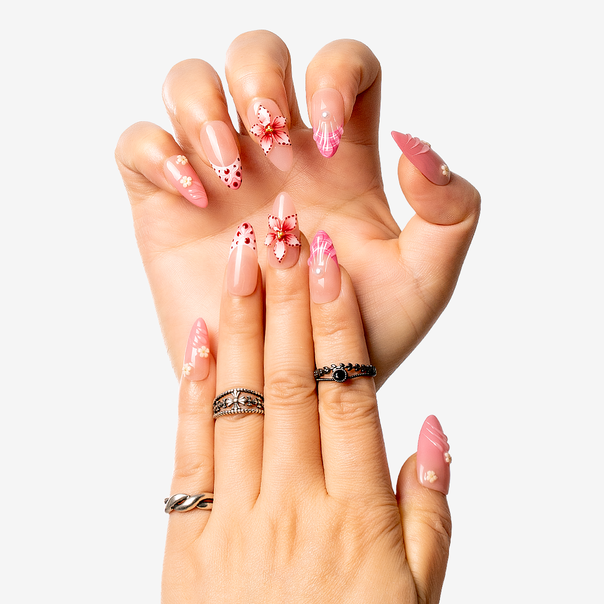 Cherry Petal Almond Press-On Nails