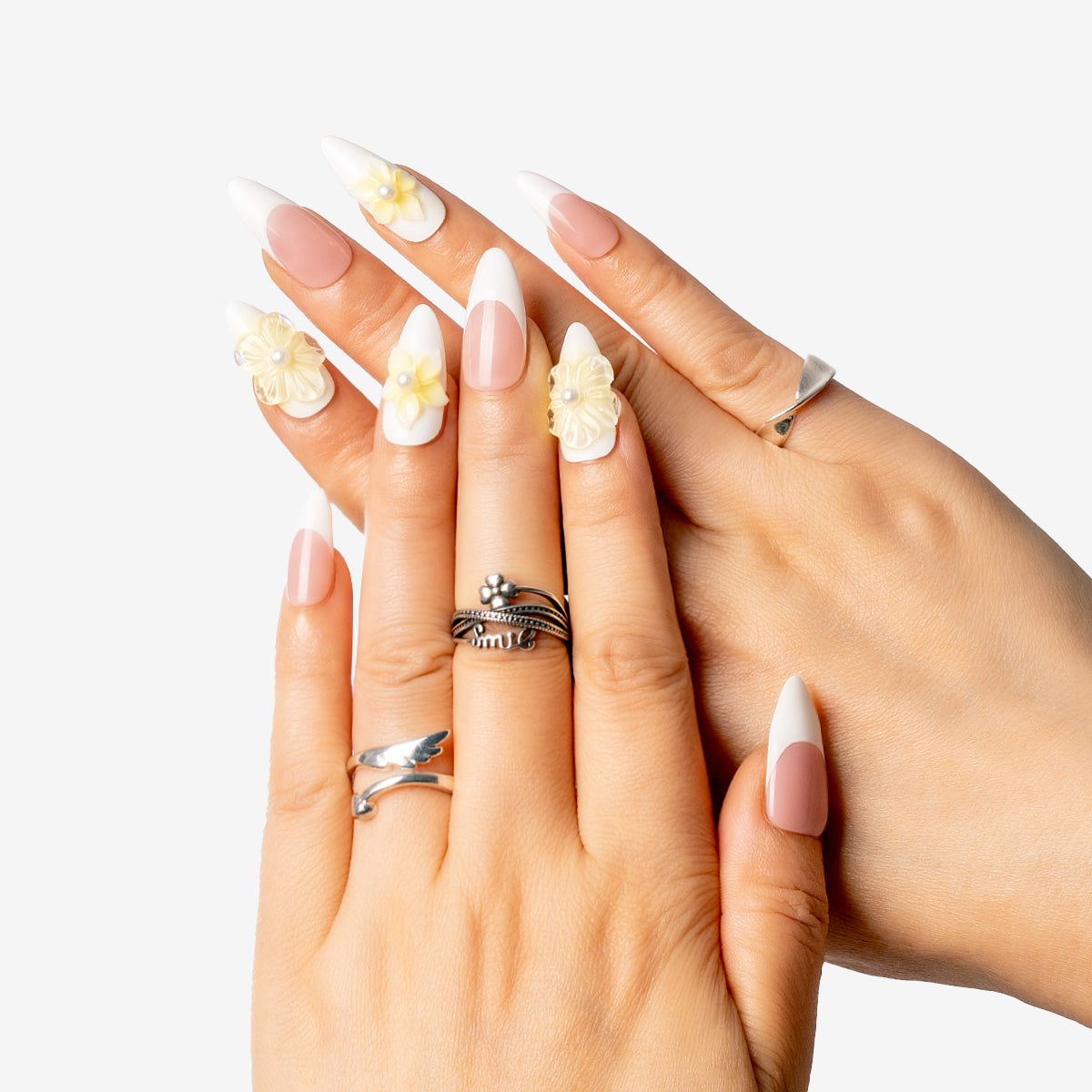 Sunny Daisy Almond Press-On Nails