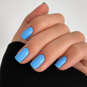 Sky Blue Glossy Short Square Press On Nails 24PCS