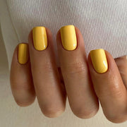 Sunshine Yellow Glossy Short Square Press On Nails 24PCS