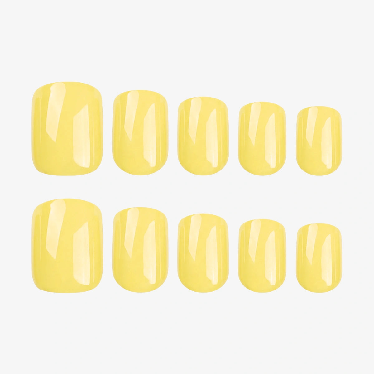 Sunshine Yellow Glossy Short Square Press On Nails 24PCS