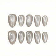 Starlight Silver | Reflective Cat Eye Almond Nails