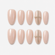 Moonlight Pearl Cross Press-On Nails | Salon-Pro 10PCS