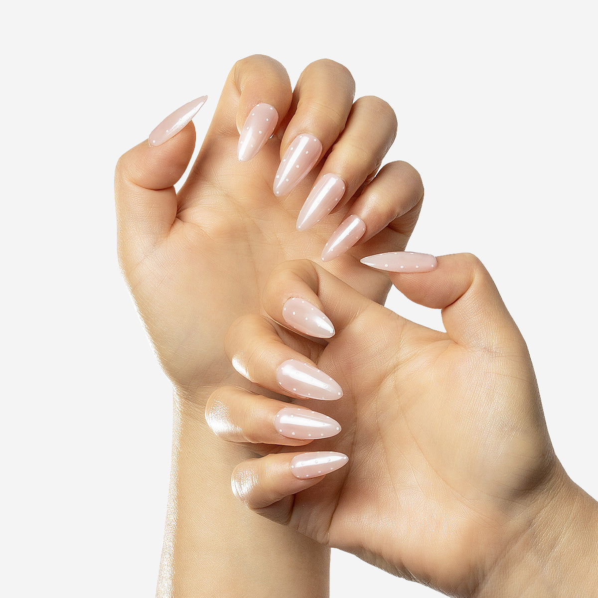 Chic Pearl Dot Almond Press-On Nails | Salon-Pro 10PCS