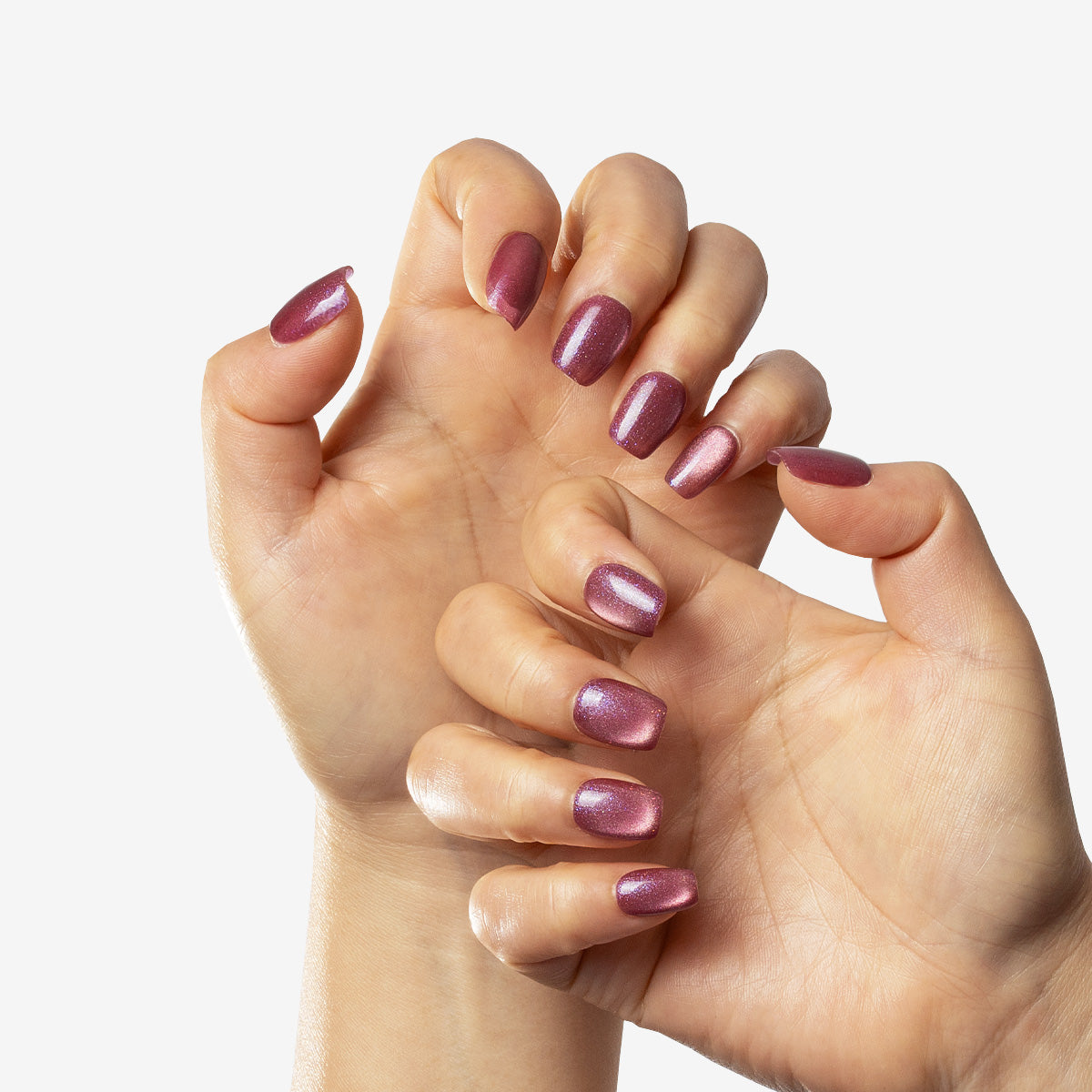 Ametrine Shimmer Round Press-On Nails