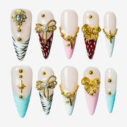 Golden Elegance Stiletto Press-On Nails
