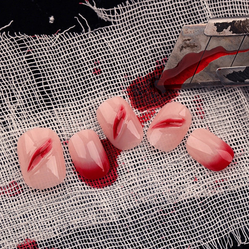 Blush Kiss Ombre Round Press On Nails 24PCS
