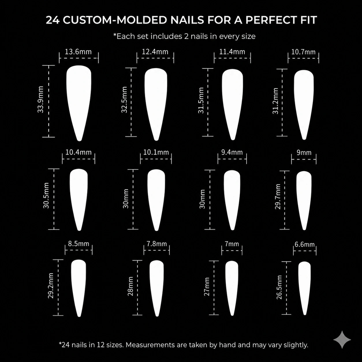 Violet Glitter Flame Almond Press On Nails 24PCS