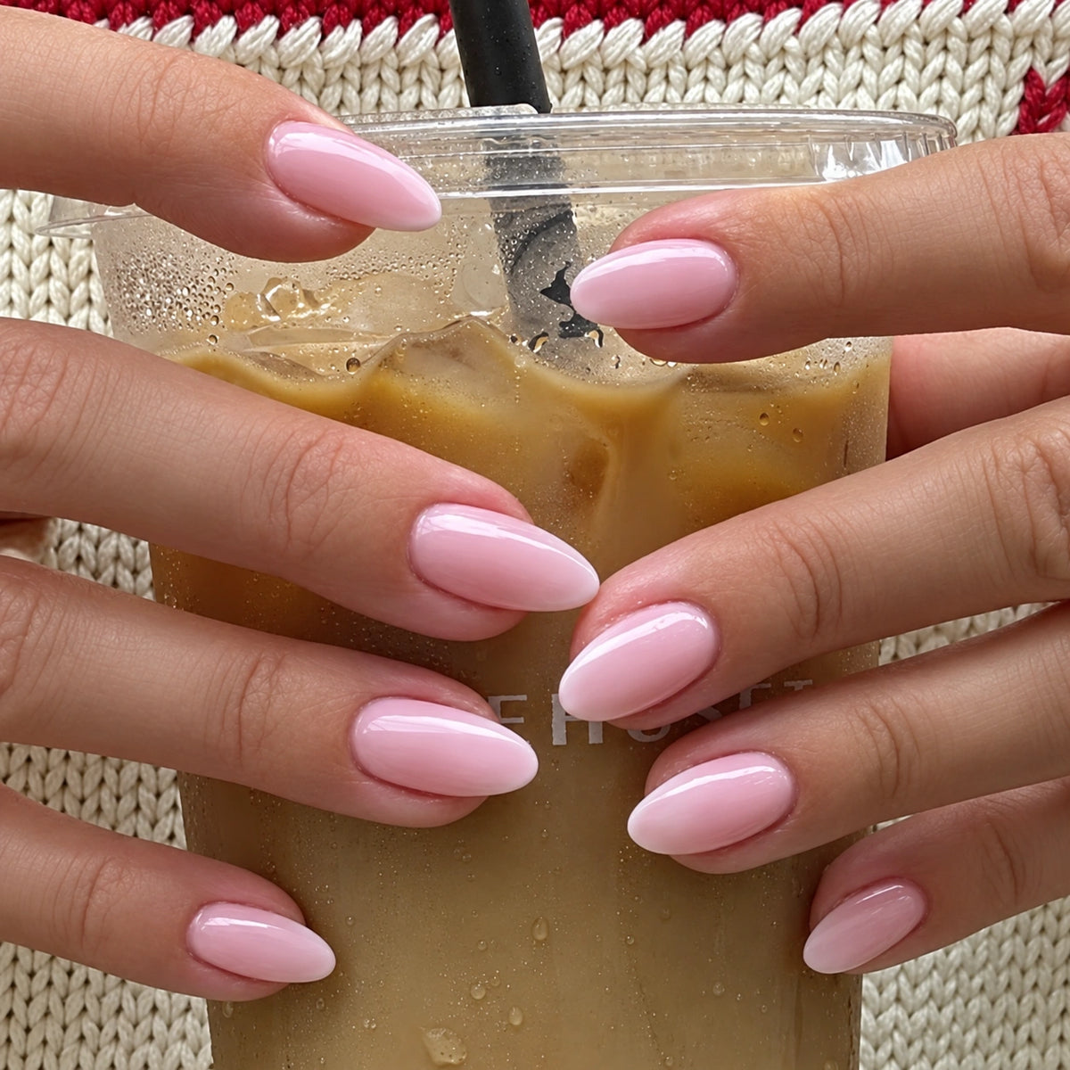 Ballet Pink Gloss Almond Press On Nails 24PCS