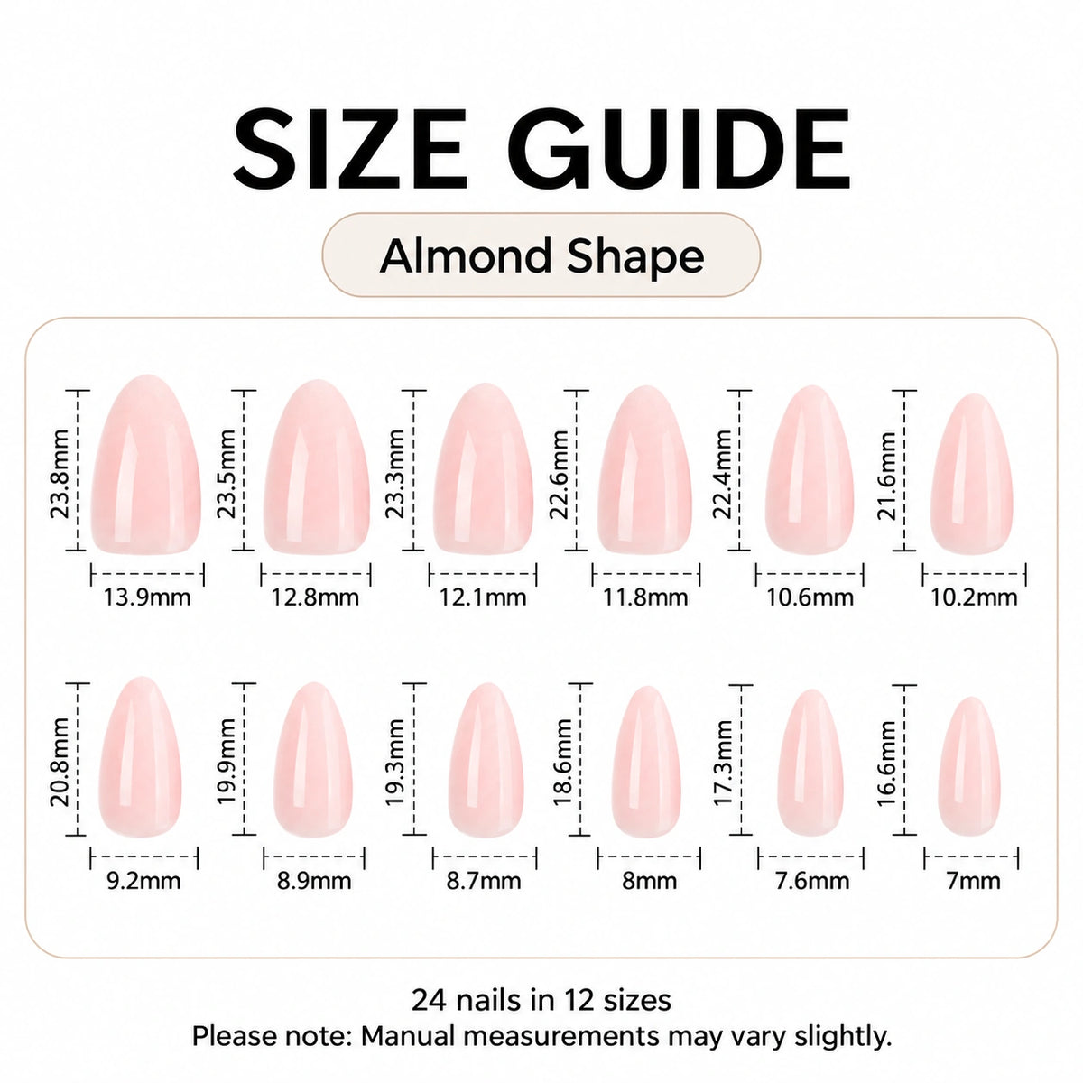 Ballet Pink Gloss Almond Press On Nails 24PCS