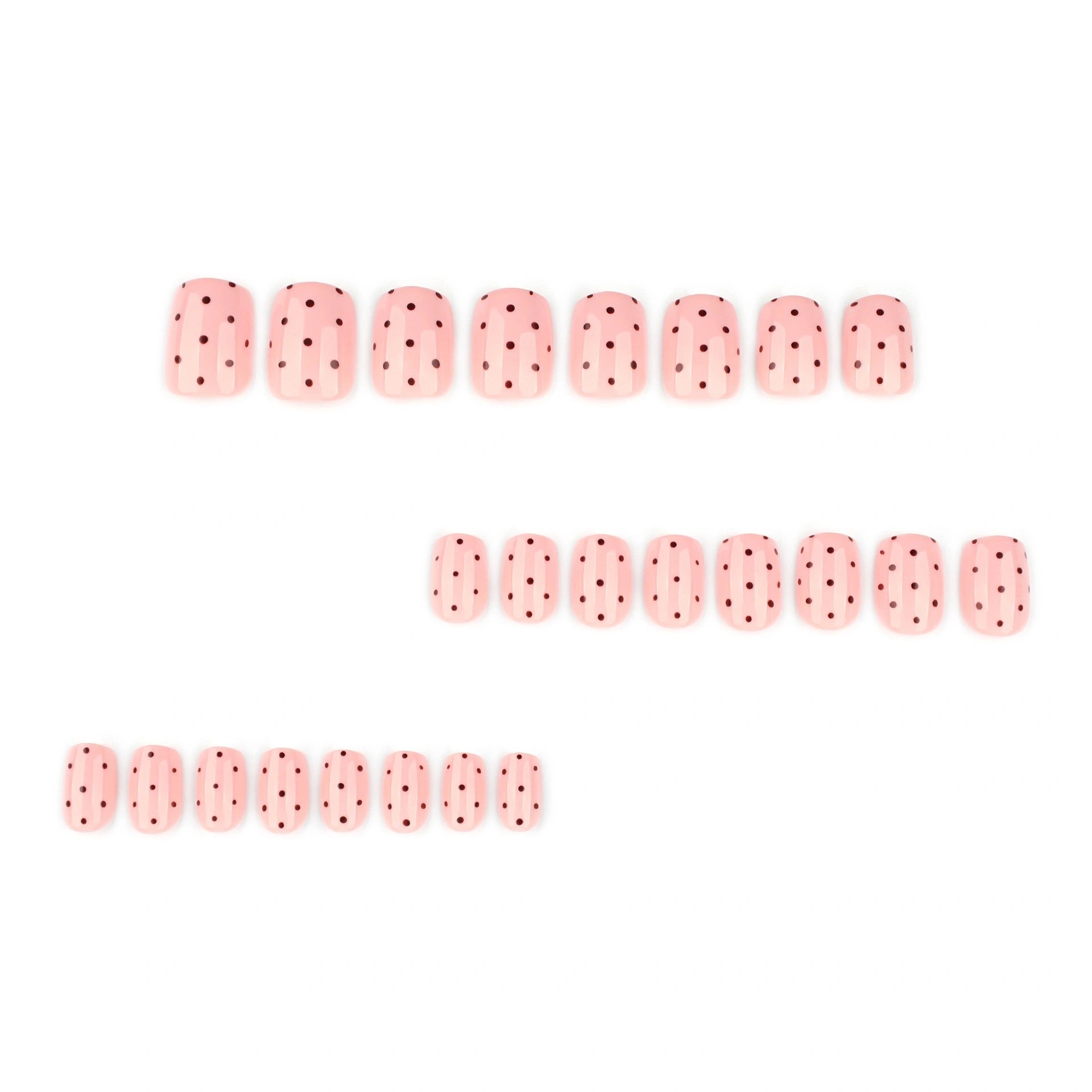 Blush Onyx Dot Square Press On Nails 24PCS