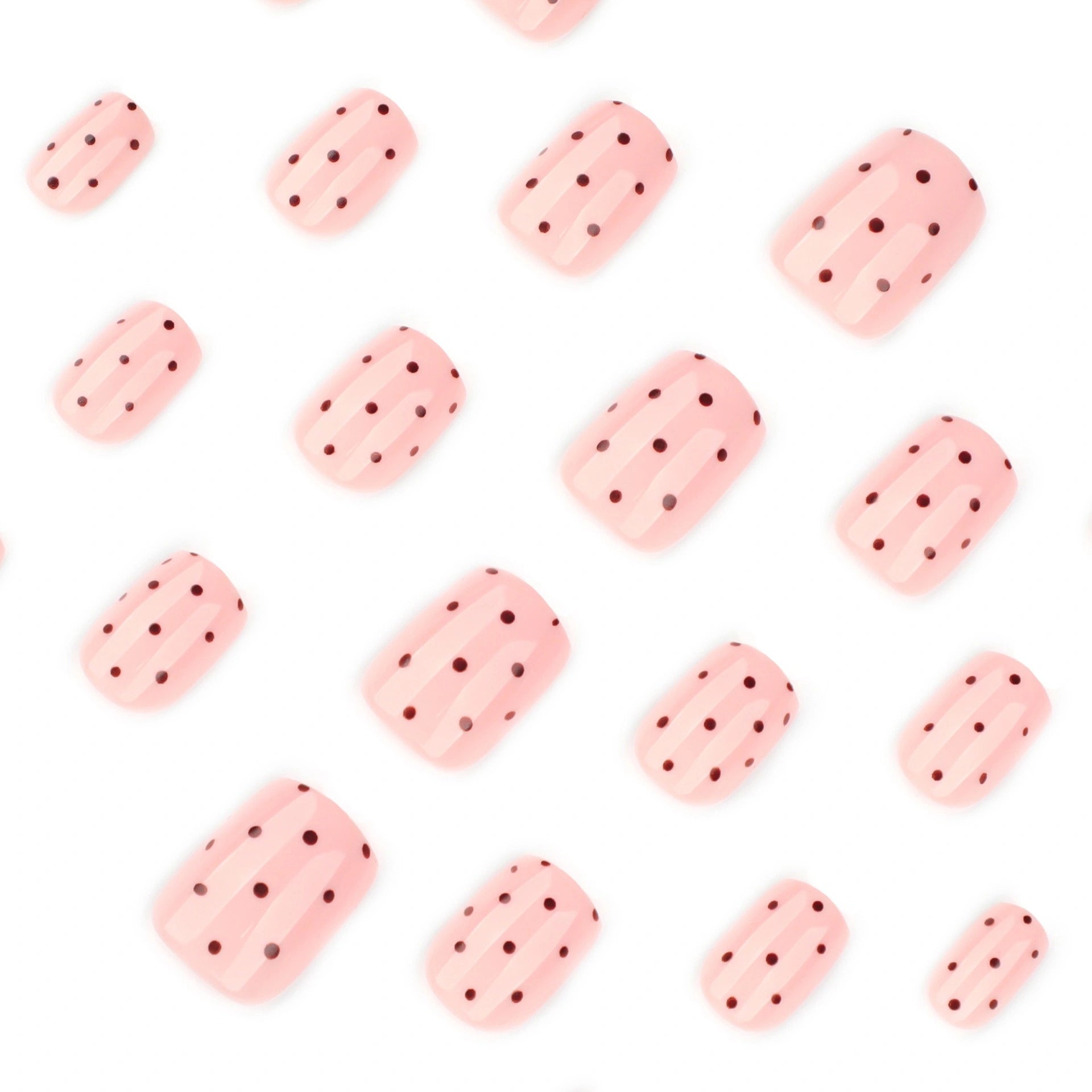 Blush Onyx Dot Square Press On Nails 24PCS