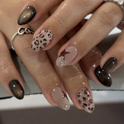 Bronze Cat Eye Almond Press On Nails 24PCS