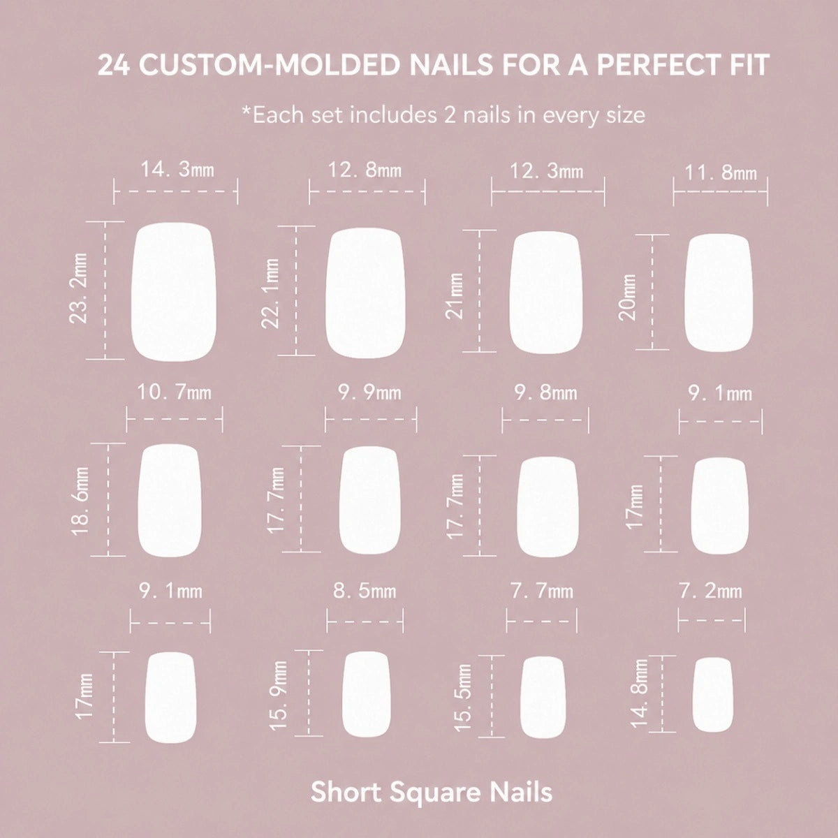 Burgundy Bloom French Square Press On Nails 24PCS
