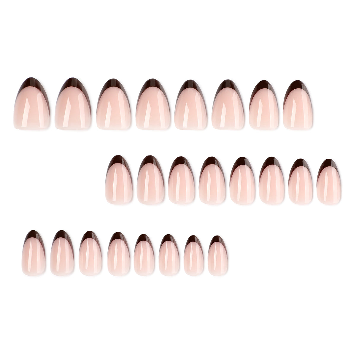 Espresso French Gloss Almond Press On Nails 24PCS