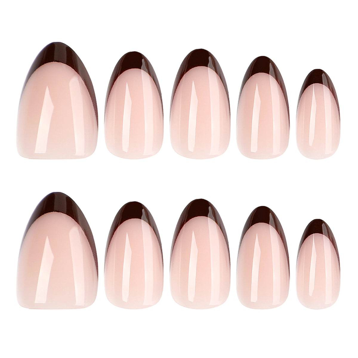 Espresso French Gloss Almond Press On Nails 24PCS