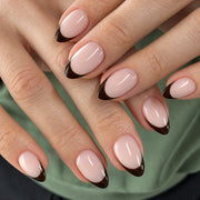 Espresso French Gloss Almond Press On Nails 24PCS