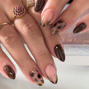 Espresso Tortoise Almond Press On Nails 24PCS