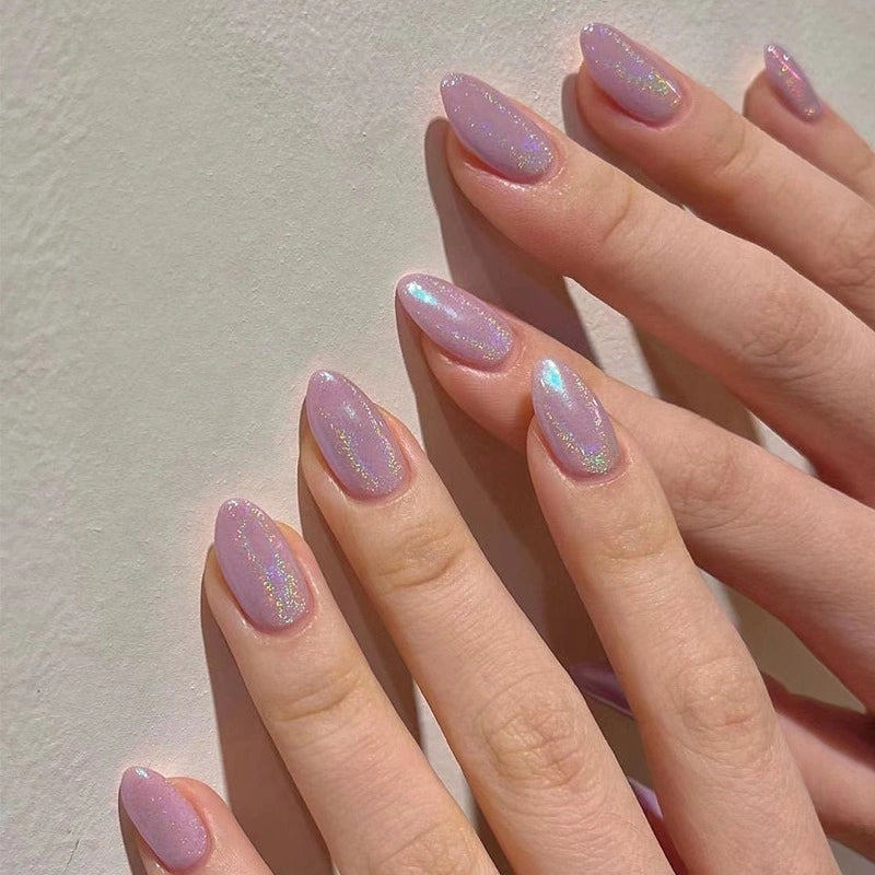 Lilac Aurora Chrome Almond Press On Nails 24PCS