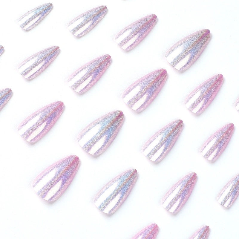 Lilac Aurora Chrome Almond Press On Nails 24PCS